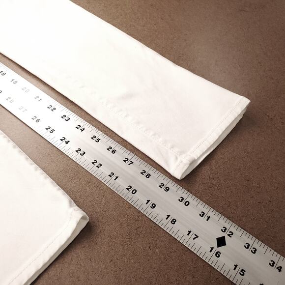 7 For All Mankind Slim Cigarette Jeans Wmns 29 White Tapered Clean Resort Summer - Picture 7 of 13